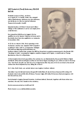 A preview of a PDF biography for Mahoney, Frederick